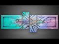 Abstract Painting demonstration in Acrylics with masking tape | Mox