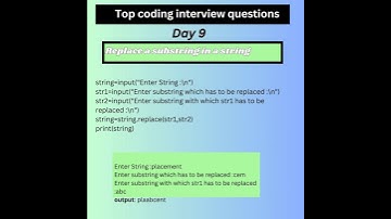 Replace a substring in a string #coding #python #strings #interview #top #questions