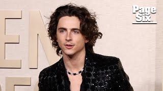 Timothée Chalamet twins with Kylie Jenner in all-black embellished looks at the 2024 Golden Globes