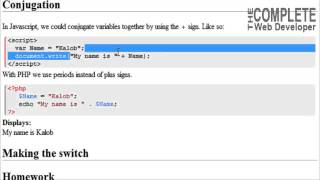 PHP Tutorial  |  Strings and Conjugation Profile
