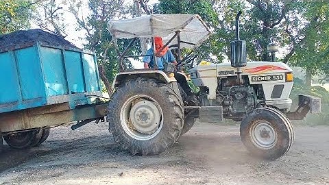 Eicher 551 tractor fully loaded trolley | Eicher 551 load trolley tractor stunt video