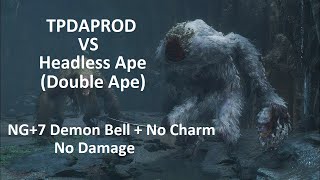 Sekiro: Headless Ape (Double Ape) Perfected - NG+7 No Damage + Demon Bell and No Charm