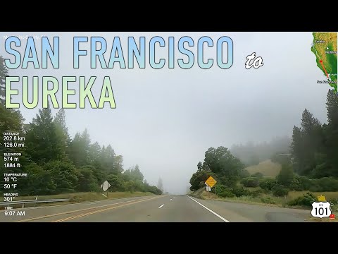 San Francisco to Eureka Road Trip Timelapse