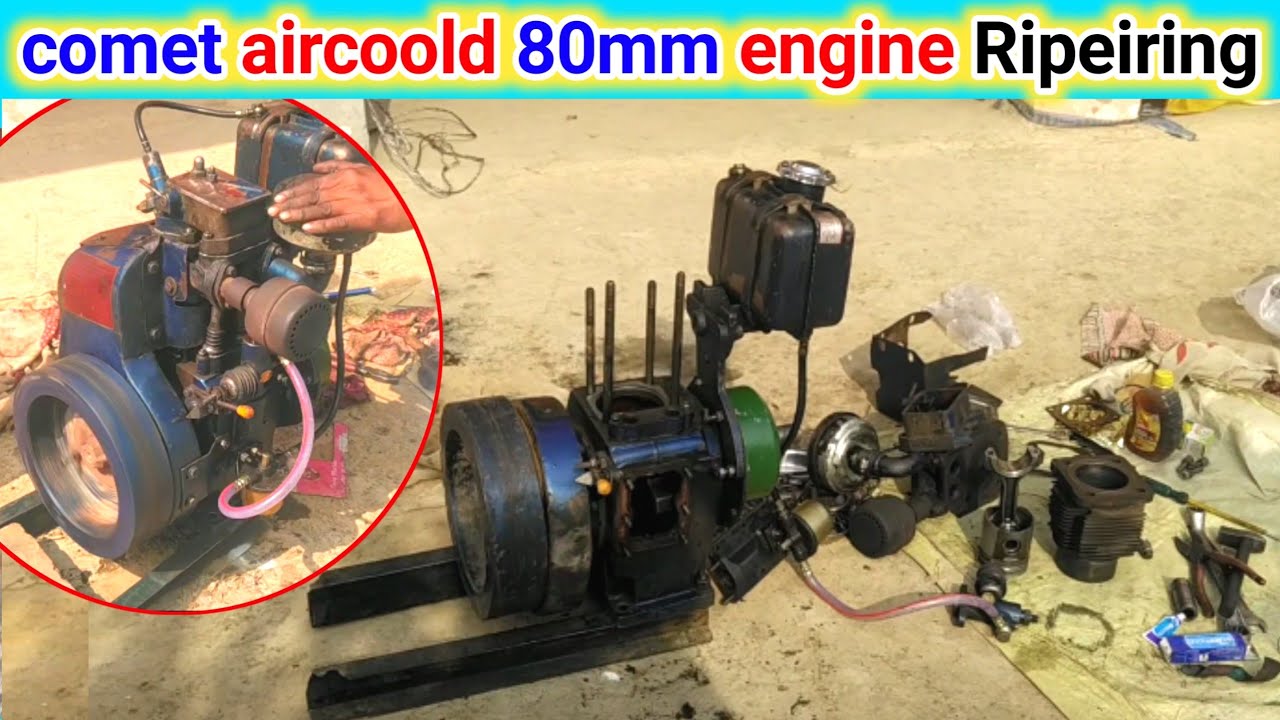 Comet 80mm Air coold diesel engine repairing ।। रिंग ब्रास full fitting ।।