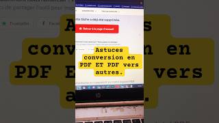 Partie 1: Astuce conversion en PDF, Word, Excel, JPG