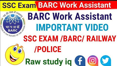 Barc Work Assistant 2022 ll Question & Answer In Hindi ll Ssc Exam ll @Raw study iq