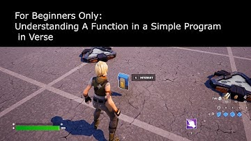 For Beginners Only: Understanding a Function in a Simple Program in Verse Code