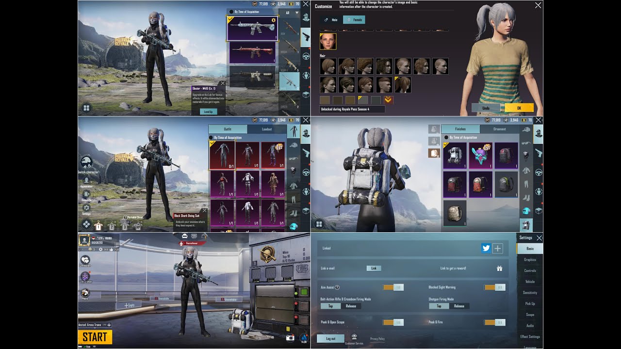 RP S 4 5 6 MAX M4 GLACIER RANK 1 OPEN ALL FACE HAIR SET BLACK