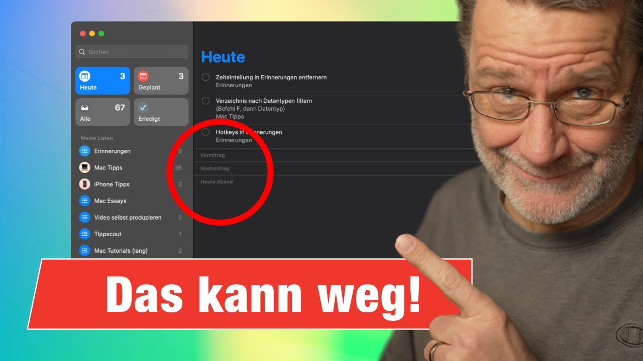 MacOS-Tipp: In Erinnerungen-App Zeiteinteilung aus 