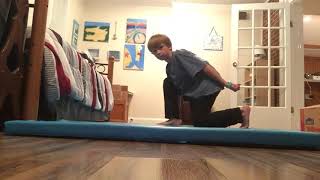 Backflip superhero landing