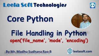 Python for beginners - Python Files - File Handling in Python - Leela Soft - Ramavarapadu-Vijayawada screenshot 1