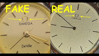 Real vs fake Omega de Ville watch. How to spot fake Omega watch