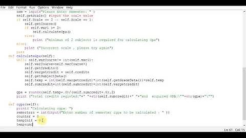 Python Program to calculate the GPA and CGPA