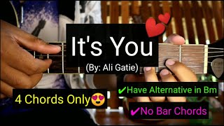 Video thumbnail of "It's You - Ali Gatie (Super Easy Chords Guitar Tutorial)"