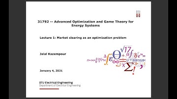 Lecture 1: Market clearing as an optimization problem