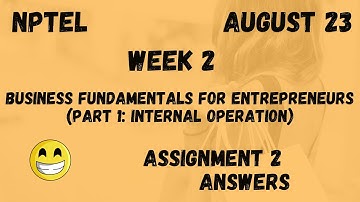 Assignment 2 | Business Fundamentals For Entrepreneurs Week 2 | NPTEL @HanumansView