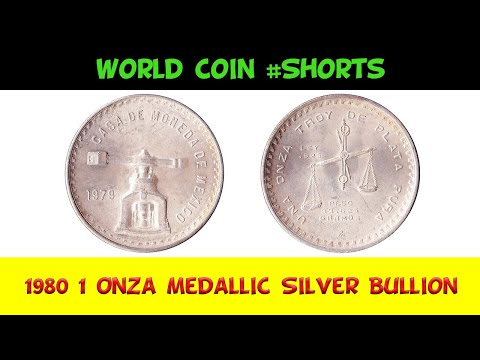 World Coin #Shorts - 1980 1 Onza Medallic Silver Bullion Coinage Mexico