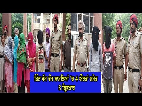 Eight arrested - ਗ੍ਰਿਫਤਾਰ ਵਿਅਕਤੀਆਂ ਖਿਲਾਫ ਮਾਮਲਾ ਦਰਜ ਅਗਲੀ ਕਾਰਵਾਈ ਸ਼ੁਰੂ