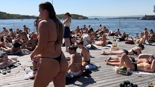 Beach Day in Oslo 4K  Norway(Full Tour)2024