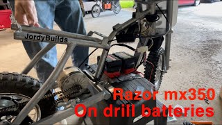 How to make a Razor Mx350 run on Drill Batteries — JordyBuilds