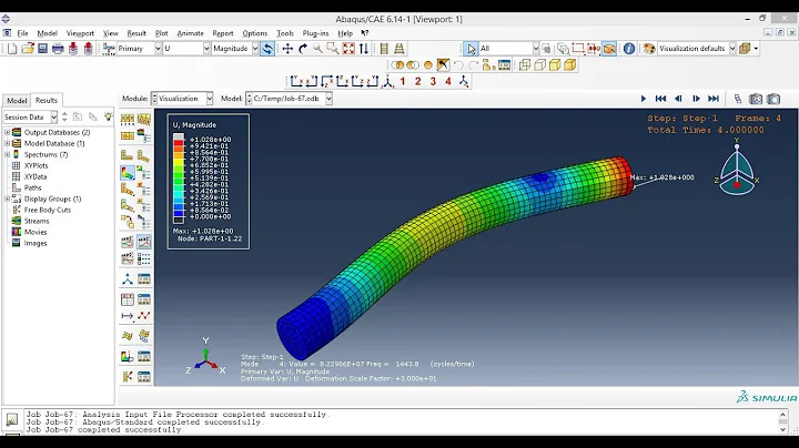 Abaqus Tutorial Videos - Modal Analysis of a Rod in Abaqus