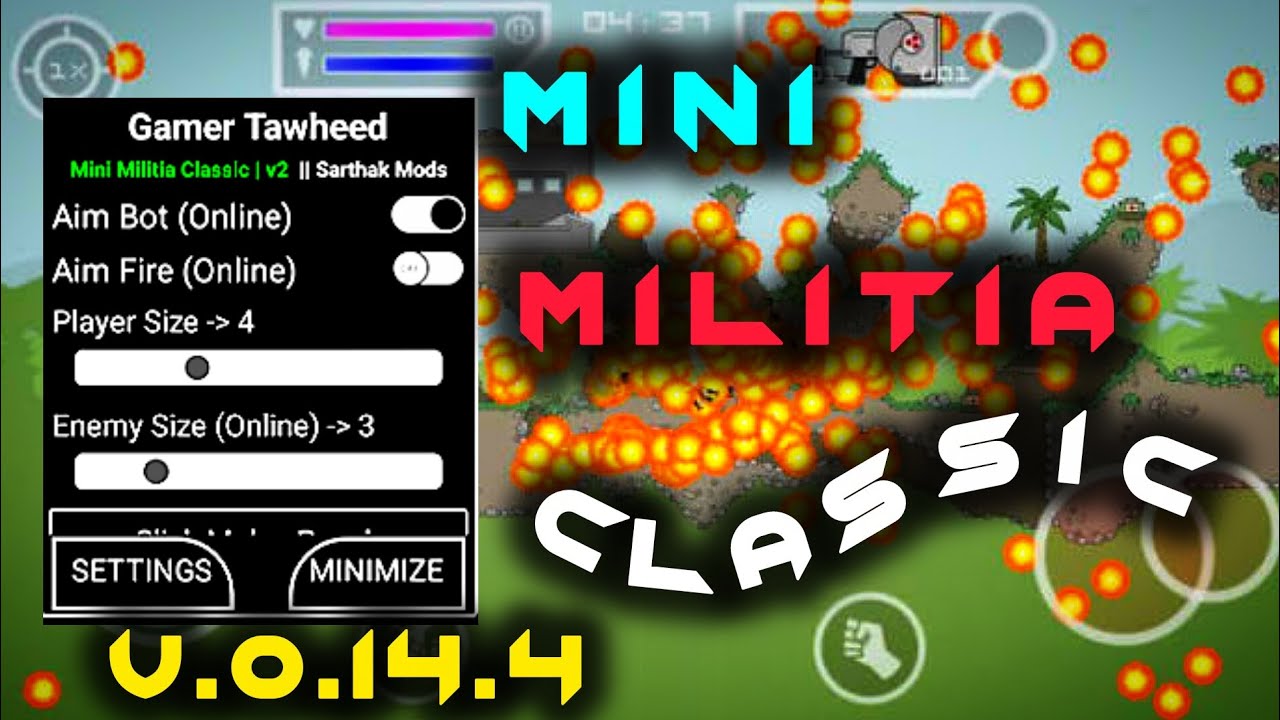 V2 | V.0.14.4 | Mini Militia Classic Mod Menu | Latest Version 