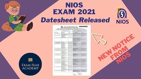NEW NOTICE FROM NIOS | OCTOBER EXAM OFFICIAL DATESHEET RELEASED 2021 | TMA | 2021-2022