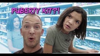 PUBERTY \& PERIOD SHOPPING scavenger hunt with DAD!