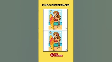 Only 1% Can Find the 3 Differences!  🌊🏄‍♀️  #spotthedifference #puzzleshorts  #3differences