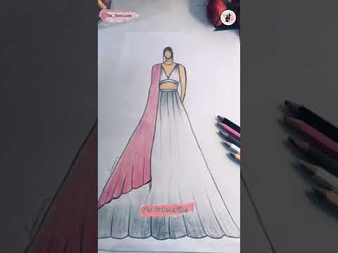 Fashion illustration#fashion#drawing#pencil color#youtube