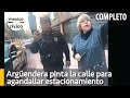 Argendera pinta la calle frente a su casa para agandallar estacionamiento [COMPLETO]