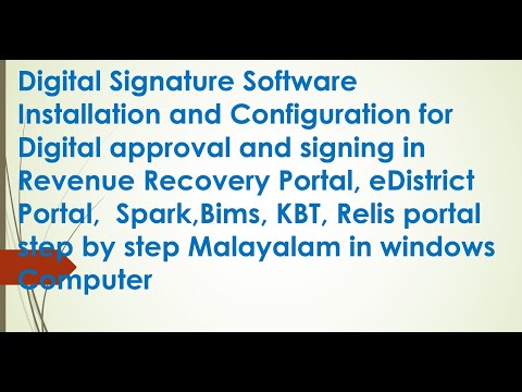 Install and configure Digital Signature Signing using for RR,eDistrict,Relis,Spark,Bims in WINDOWS