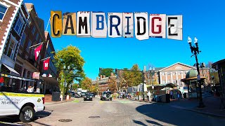 Cambridge 4k  Harvard  MIT  Driving Downtown  Massachusetts, USA