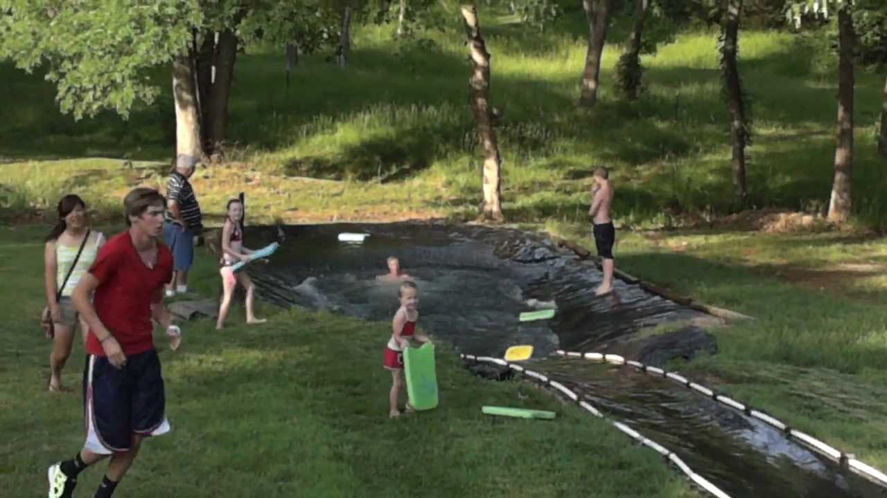 Homemade water slide - YouTube