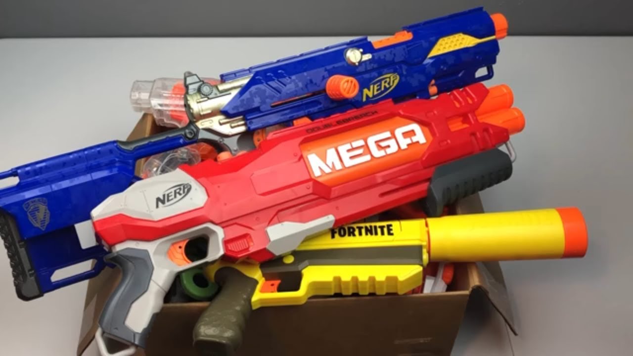 Toy Guns Box of Toys Nerf Guns Toy Weapons Fortnite Mega - YouTube