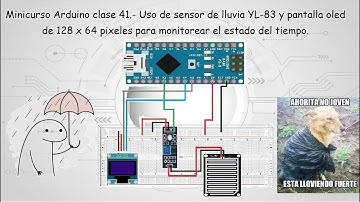 Minicurso Arduino clase 41.- Uso de sensor de lluvia y pantalla oled para Arduino, fácil y rápido.