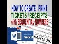 Raffle Tickets Sequential Numbering in MS Word