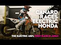 Trey canard races hondas electric dirtbike