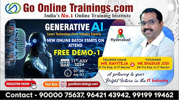 Generative AI Demo Part 01 - July 11th 2024 | Bhaskar Jogi | Go Online Trainings | 90000 75637