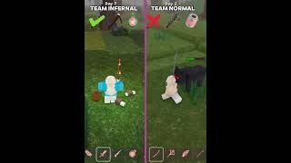 team infernal vs team normal roblox 99nights😳#99nightintheforest #99nights #roblox