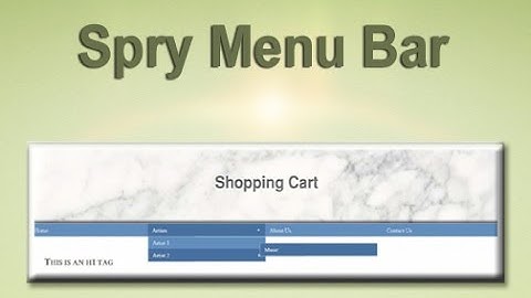 How to Add a Spry Menu Bar in Dreamweaver