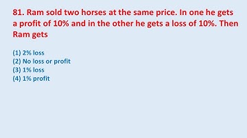 81. Ram sold two horses at the same price. In one he gets a profit of 10% and in the || edu214