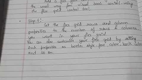 BCA IV Sem: Summary of Grid Control in Visual Basic