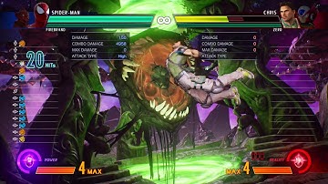 MVCI spider-man solo power stone combo 6.6k, 1 bar