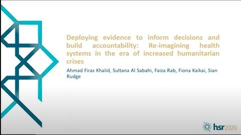 10 Nov Org Session Deploying evidence to inform decisions & build accountability Reimagining health