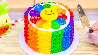 Miniature Rainbow Chocolate Cake Decorating 🌈 Miniature Rainbow Buttercream Cake By Baking Yummy