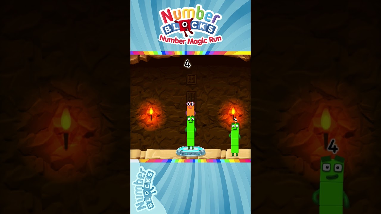 Numberblocks 6 Number Magic Run - Add 4 + 2 = 6 using Numberblocks | CBeebies Go Explore Games