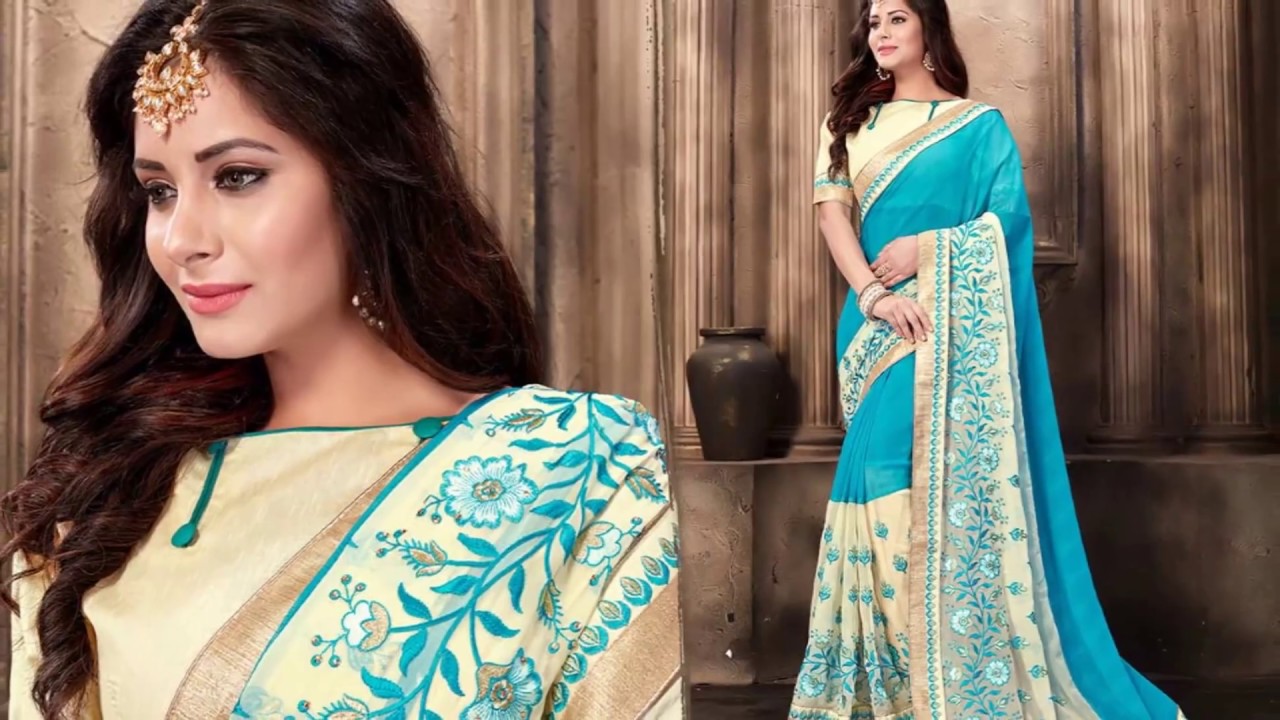 Fancy Designer Georgette Saree Blouse Designs New Modern Trendy