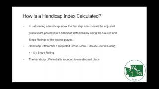 How is a Handicap Index Calculated?