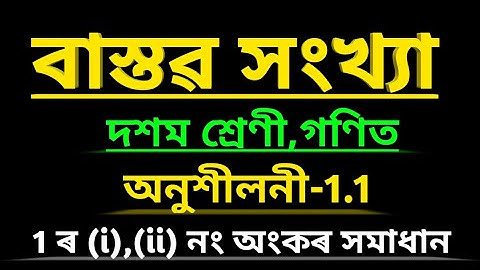 Class 10 Maths chapter 1// Real Numbers//Exercise 1.1//Assamese Medium